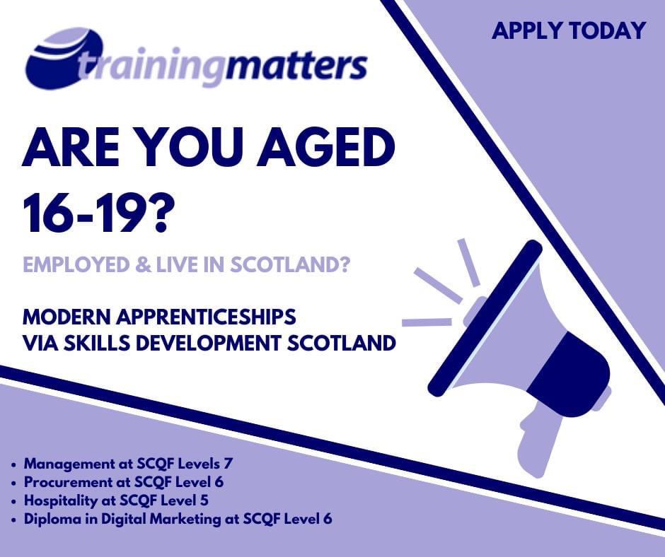 Training Matters (@trainingmatters) on Twitter photo A great opportunity to invest in your team members by means of professional development at no extra cost!
Also available to ages 20-24 years*
Email; kelly@trainingmatters.com for more information
Deadline for applications - 27/10/23
*Employer contribution may apply A great opportunity to invest in your team members by means of professional development at no extra cost!
Also available to ages 20-24 years*
Email; kelly@trainingmatters.com for more information
Deadline for applications - 27/10/23
*Employer contribution may apply