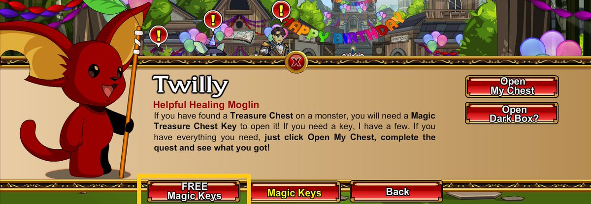 It's January 1st.

Members, be sure to pick up your Two Free Monthly Magic Keys from Twilly in /Battleon.