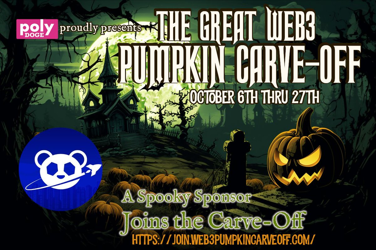 PolygonPandasSC's tweet image. 🚀 Attention Pandas! 🐼

We&apos;re throwin&apos; in on the Great Web3 Pumpkin Carve-Off 🎃 (hosted by @PolyDoge) because we love FUN.

Are you going to make something dedicated to your community? I mean, are you even a holder if you can&apos;t carve a pumpkin dedicated to your favorite NFT? 🤣
