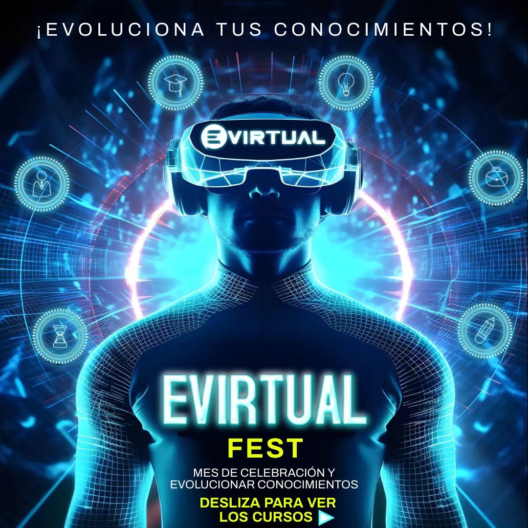 evirtualve's tweet photo. 🎉 EN NUESTRO MES ANIVERSARIO LES TRAEMOS GRANDES PROMOCIONES EN CURSOS PARA EVOLUCIONAR SUS CONOCIMIENTOS 😁

😎 Durante nuestro mes aniversario les traemos #eVirtualFest donde tendrán descuentos del 50% en #cursosonline y 30% en #cursospresenciales 🤯. https://t.co/LDK3Q0OVn8