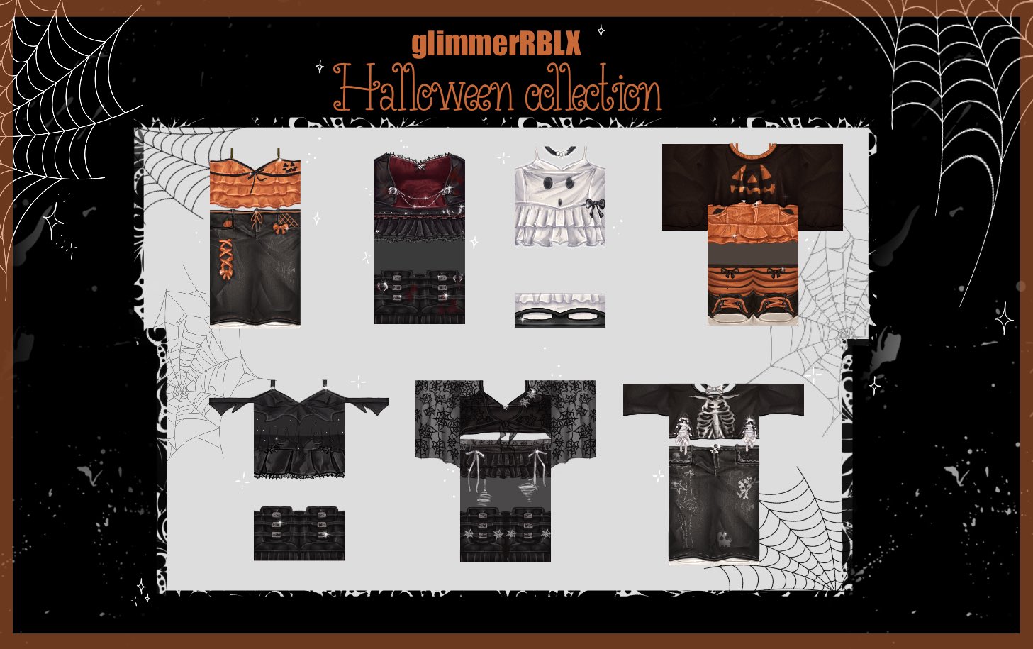 Roblox T-shirt // bat themed halloween top w/ skirt 🖤🧡