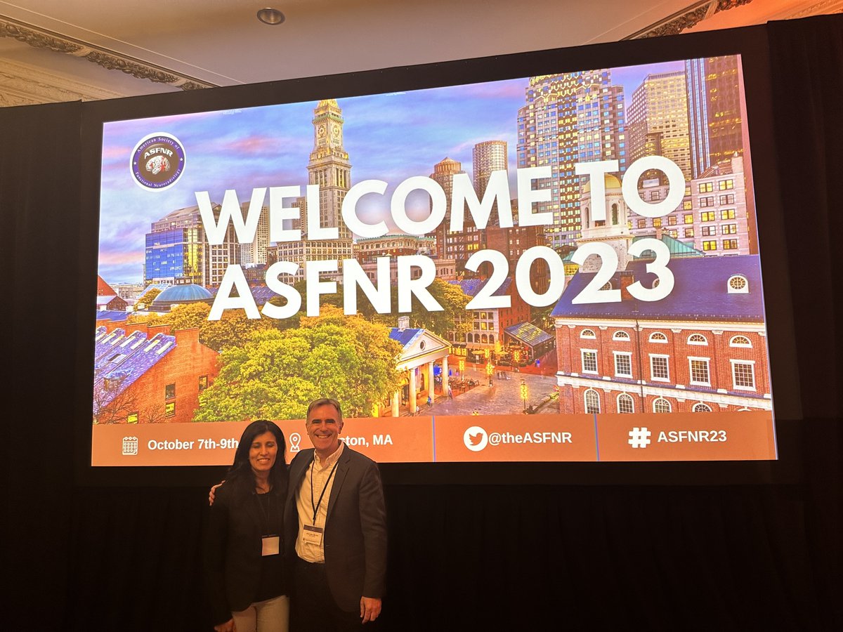Enjoying the @theASFNR annual meeting in Boston. Rupa and I are representing @IURadiology! Looking forward to her talk later today on pediatric imaging!
