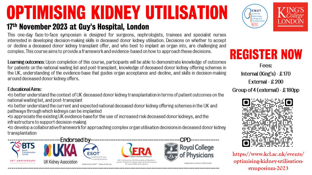 📣The @KingsCollegeLon OKU is now endorsed by @BTStransplant @UKKidney @ESOTtransplant and @ERAkidney! 📣 @slowlor1s @CJCallaghanTx @AdnanSharif1979 @CityUrology @nick_inston @cnuteducation