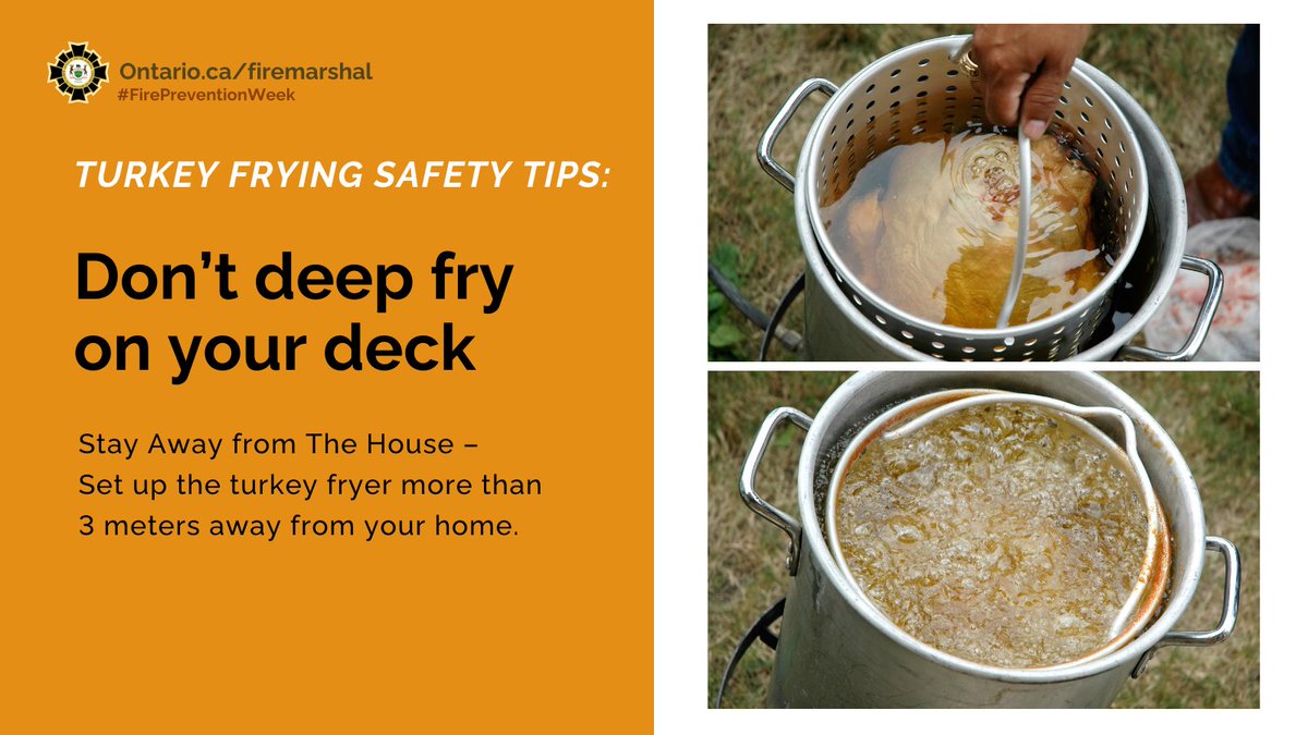 This is your pre-Thanksgiving reminder that if you plan to deep fry your turkey, consider basic fire safety and don’t do it on your deck.
#FireSafety #FirePreventionWeek #FPW2023 #Thanksgiving #DeepFryer