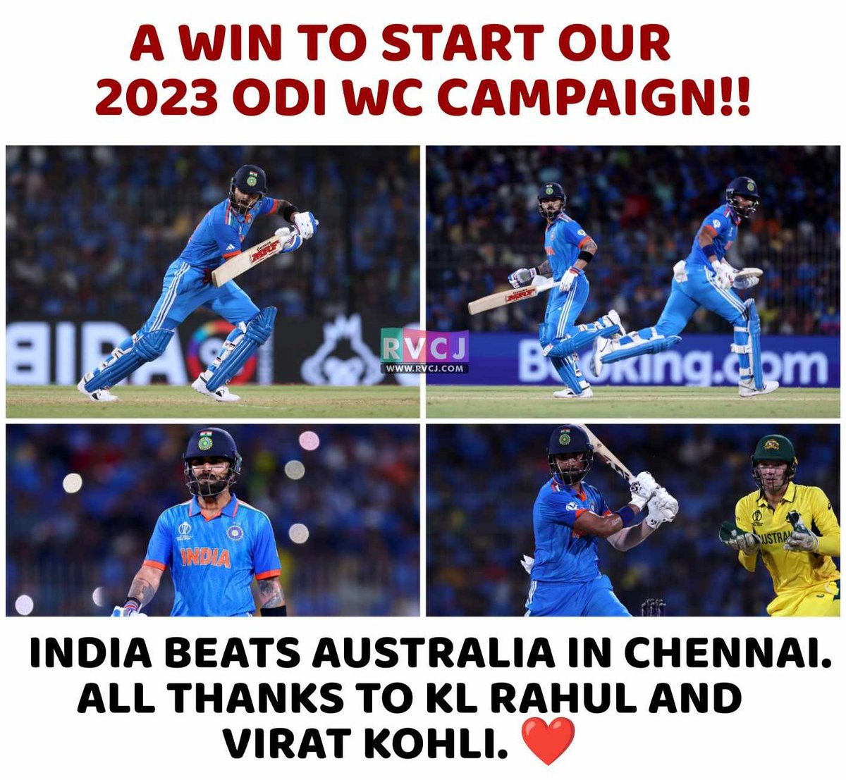 INDIA wins !!🥳 , Thanks to King Virat and KL Rahul 🔥🇮🇳
#INDvAUS #ViratKohli #KLRahul #RohitSharma #wwc2023 #WorldCup2023 #Israel #hamasattack  #IndiaStandWithIsrael