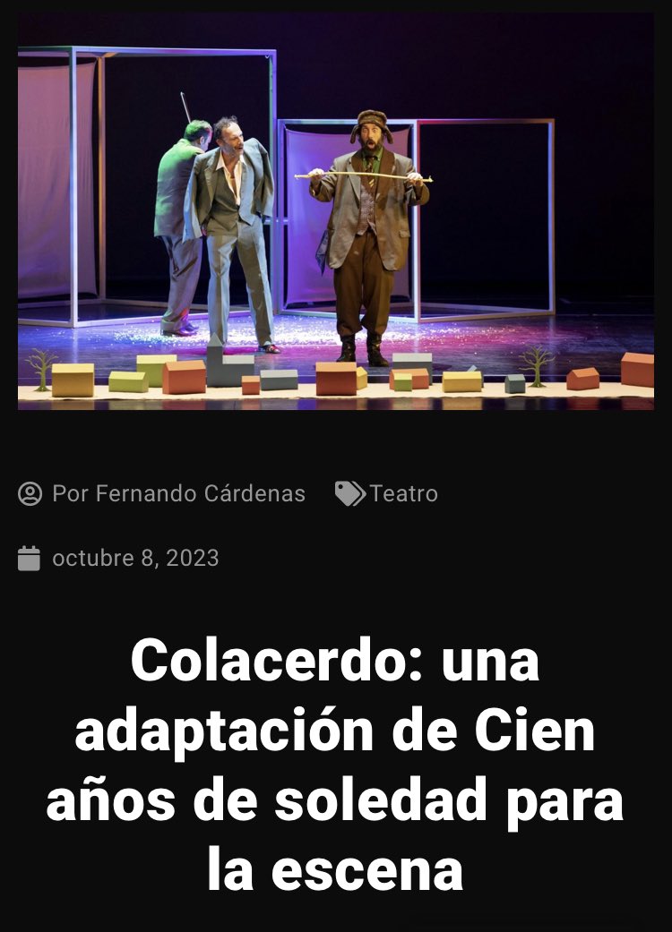 laguiacultural.com/colacerdo-una-… Infinitamente agradecidos con la maravillosa reseña. Un honor viniendo de un experto como Fernando Cardenas.