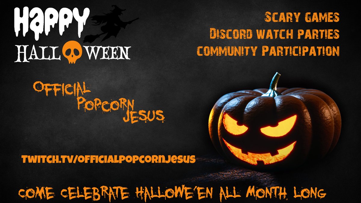 Popcorn_Jesus's tweet photo. Hey Everyone!  Join me all month long for spooky, spoopy, scary fun!
https://t.co/eYsiazGOOv https://t.co/CgHHjeIKWI