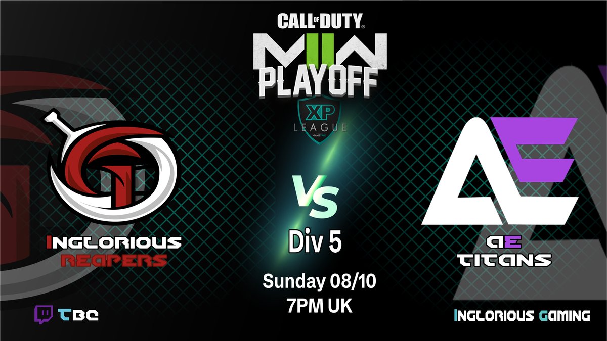 Inglorious Gaming (@ingloriousgmg) on Twitter photo ---โโโโโโโโ
Winner finals ๐ tonight in div 5, as our Reapers take on <a href="/AEEsportsGG/">AEEsportsGG</a>
Road to grand finals champs ๐ช
Live Here : twitch.tv/apocalypse_ttv ---โโโโโโโโ
Winner finals ๐ tonight in div 5, as our Reapers take on <a href="/AEEsportsGG/">AEEsportsGG</a>
Road to grand finals champs ๐ช
Live Here : twitch.tv/apocalypse_ttv