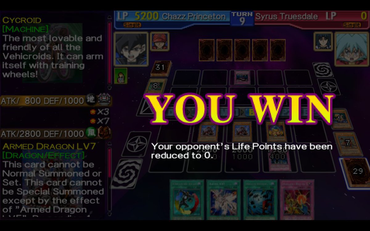 CrazySEasian's tweet photo. Of course the finals would be against Zane. But still no match for the Chazz and I!
#yugiohtagforce #yugioh #yugiohgx #playstation #psp #cardgame #retrogaming #retrogames #videogames #gaming #gamer https://t.co/ZuMrXzEbbM