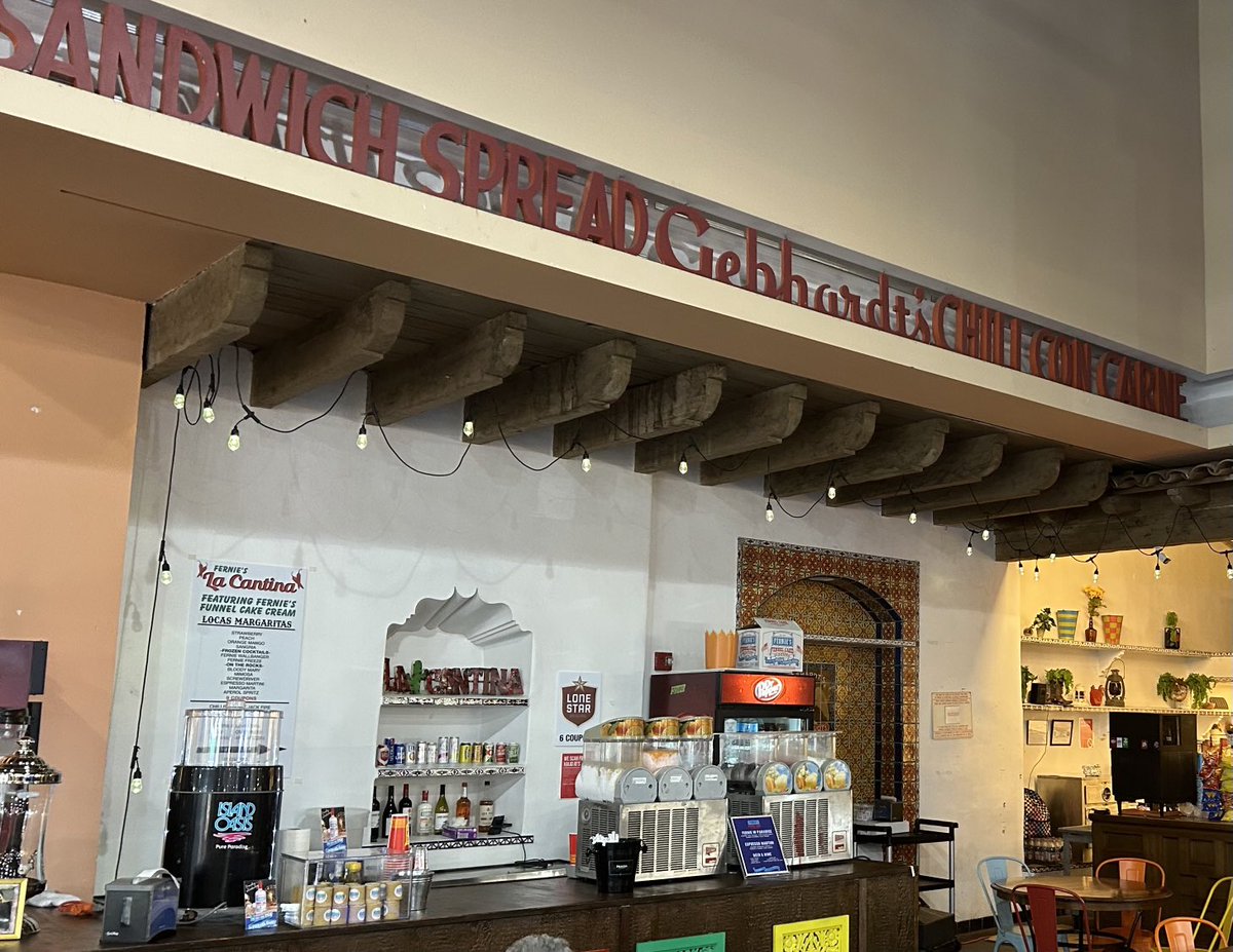 TSPArchive's tweet image. Did you know that this small restaurant space in the Food&apos;s Building at Fair Park is original to the 1936 Centennial Exposition? Originally Gebhardt&apos;s Chili Powder, it is still being used as a restaurant during the fair to this day with the original signage still visible.