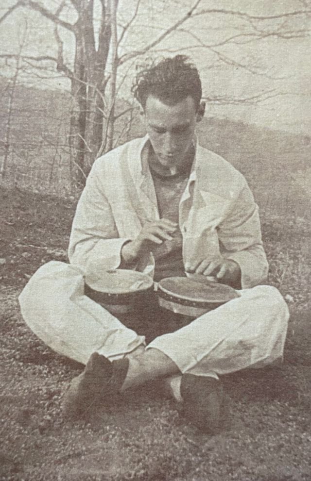PeterFoolen's tweet photo. Robert Lax playing the bongos and more.

https://t.co/P3nhqZsnHQ https://t.co/sRb9KQnjYK