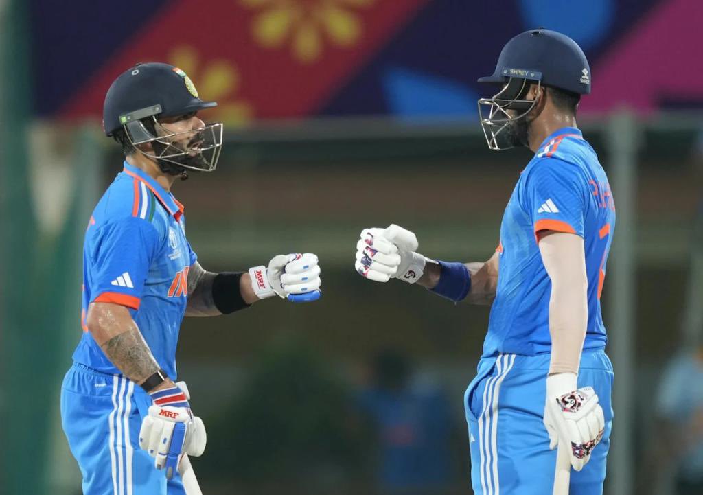 Gona Venkata Vidhya Sagar (@vidhya_gona) on Twitter photo Congratulations to Team India on an electrifying start to the World Cup! Our frontline spinners were outstanding, restricting Australia to just 199. Special mention to <a href="/imVkohli/">Virat Kohli</a> and <a href="/klrahul/">K L Rahul</a> for displaying their class with remarkable knocks. Let's keep the momentum going! ๐๐ฎ๐ณ Congratulations to Team India on an electrifying start to the World Cup! Our frontline spinners were outstanding, restricting Australia to just 199. Special mention to <a href="/imVkohli/">Virat Kohli</a> and <a href="/klrahul/">K L Rahul</a> for displaying their class with remarkable knocks. Let's keep the momentum going! ๐๐ฎ๐ณ