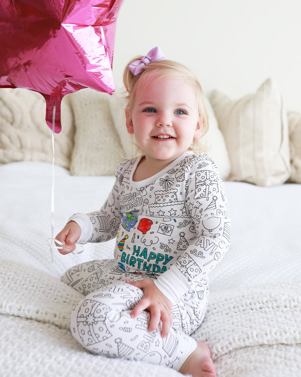 This is your sign to shop for the BEST birthday keepsake! Our ColorMe pajamas are now in a birthday print!! 🧁