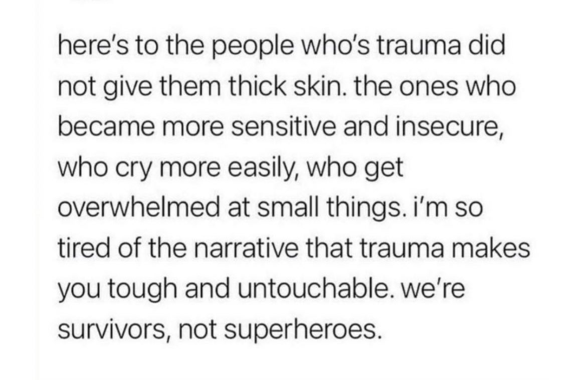 This hit home! 🫠
#traumasurvivor #mentalhealth #sicknotweak #Survivor