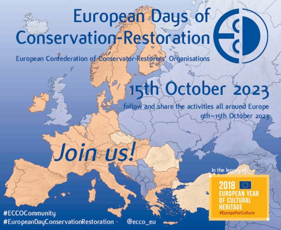 Mañana estrenamos las Jornadas Europeas de Conservación Restauración.
Del 9 al 15 de octubre ECCO <a href="/ecco_eu/">E.C.C.O.</a> propone diferentes temas para estas jornadas CR
#DíaEuropeoConservaciónRestauración 
#DíasEuropeosConservaciónRestauración 
#ComunidadECCO
Info 👇
ecco-eu.org/european-day-o…
