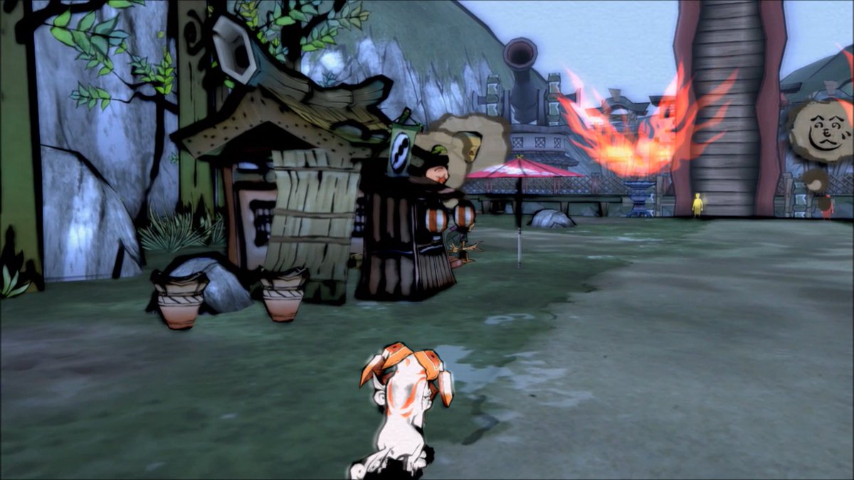 invalid_ghost's tweet photo. So I was watching the footage back on the last Okami video I uploaded, and I saw that one of the guards turned into a little golden man for a couple of seconds while I was playing- and somehow I didn't notice this while I was playing. What the heck. https://t.co/9VikVmMCHS