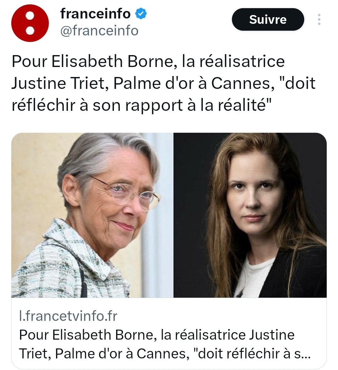 A_Saintoul's tweet photo. Mme Borne a imposé une réforme des #retraites que refusaient 90% des salariés et elle se croit démocrate. Je crois qu'elle devrait "réfléchir à son rapport à la réalité" plutôt que de songer à créer un ministère de l'art officiel. https://t.co/MxSk8ONmSH