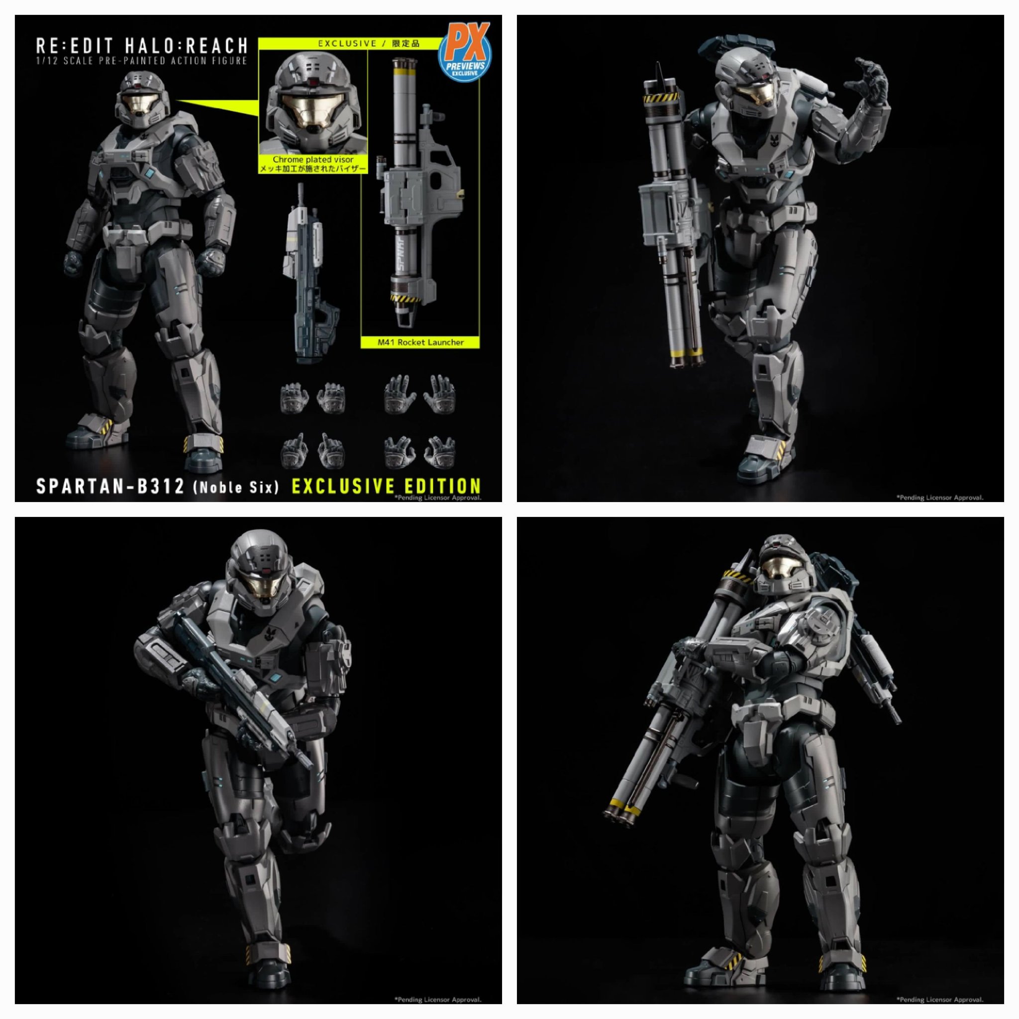 Halo: Reach RE:EDIT Spartan-B312 Noble Six 1:12 Scale Action