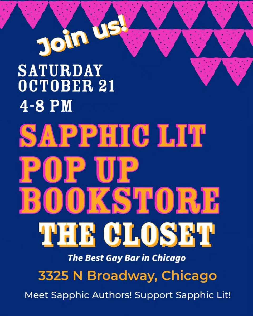 SapphicLitPopUp's tweet photo. Two weeks until our popups in Chicago! 10/21 at #theclosetchicago and 10/22 at #nobodysdarlingbar! We will have many authors in attendance and lots of books for sale! #chicagolgbtq #sapphiclit https://t.co/DCQjPsLzNy