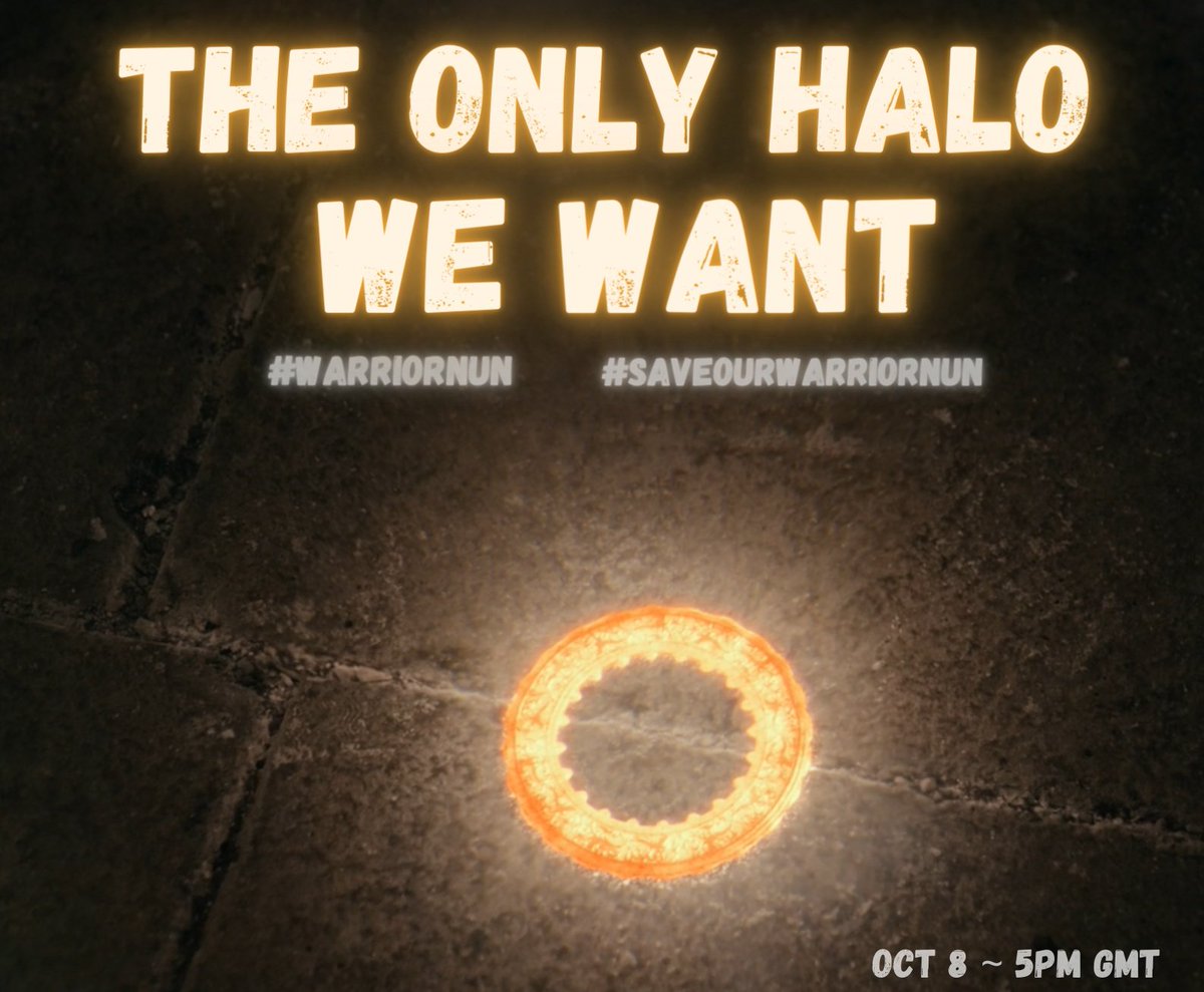 💥 Today our phrase is THE ONLY HALO WE WANT !

There's only one #WarriorNun halo and that's the one we have been fighting for. Don't ask artists to give their talent for free. Artists deserve better, our fandom deserves better!

#SaveOURWarriorNun