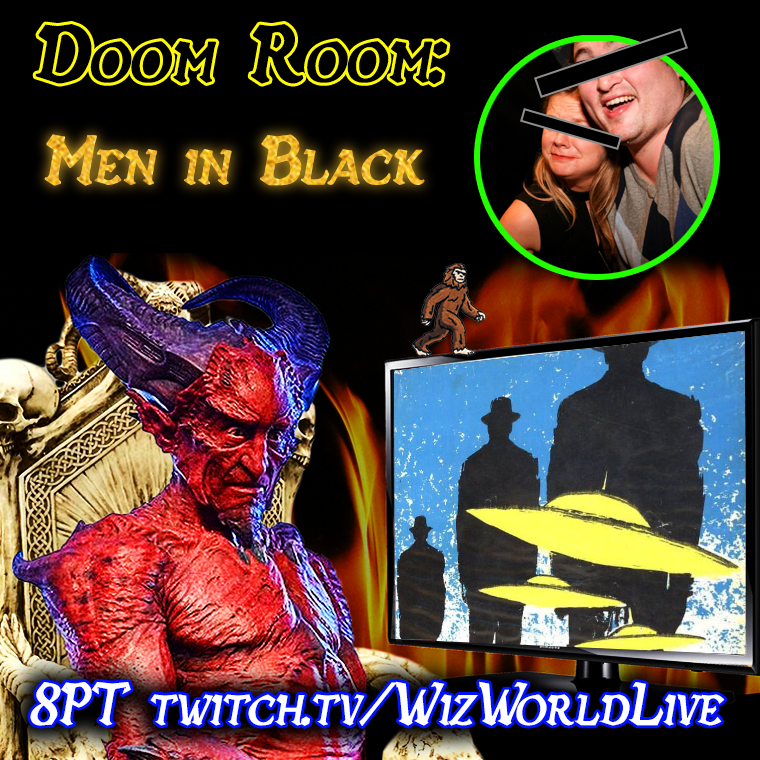 TONIGHT—the Men in Black: Who are they? What are they? Where do they come from? We're undertaking spooky topics this month on #DOOMROOM, &amp; this one is chilling

JOIN US...or face a visit from someone a lot meaner than Will Smith