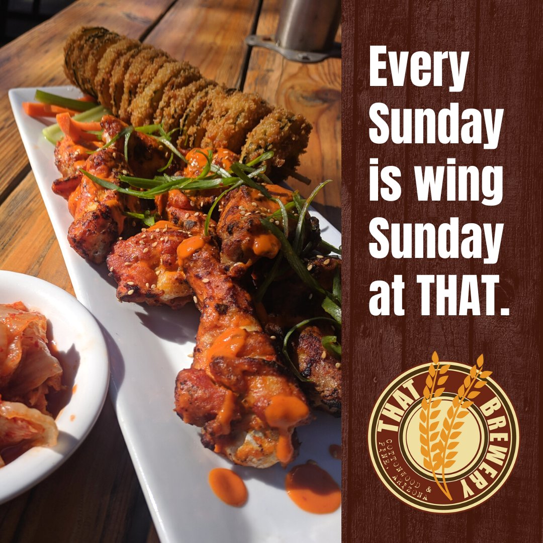 Looking for a Sunday Funday spot? THAT Pub's got you covered! Every Sunday, we have a special on chicken wings that'll satisfy those cravings. Wash it down with an amazing selection of craft beers. Come join us today! #Wings #THATBrewery #THATBreweryAndPub