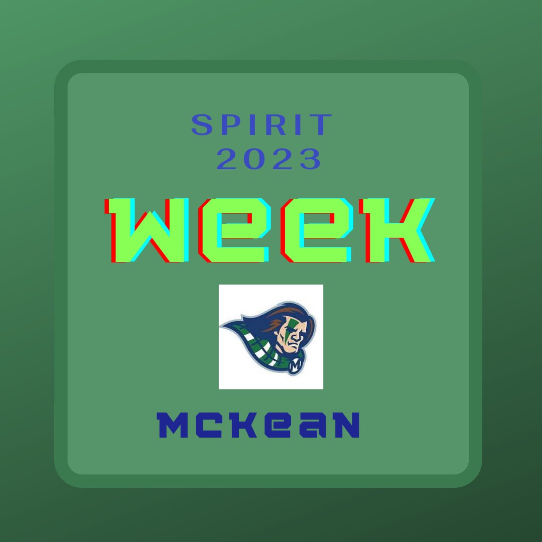 Spirit week starts this week McKean! Let's go McKean! @MHS_highlanders