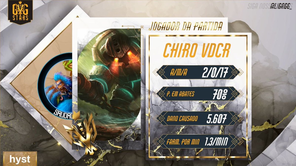 Hoje teve mais um jogo da <a href="/LigaGG_/">Liga GG</a>  contra o <a href="/TropaXVOficial/">Tropa eSports</a> e mais um 2 - 1 na conta da Saudadores na #GGStars com os MVP do nosso GOATilus <a href="/chirolol1/">chiró</a>  e o <a href="/dannielevrot/">Danniel Franco</a>  com a sua Tristana.