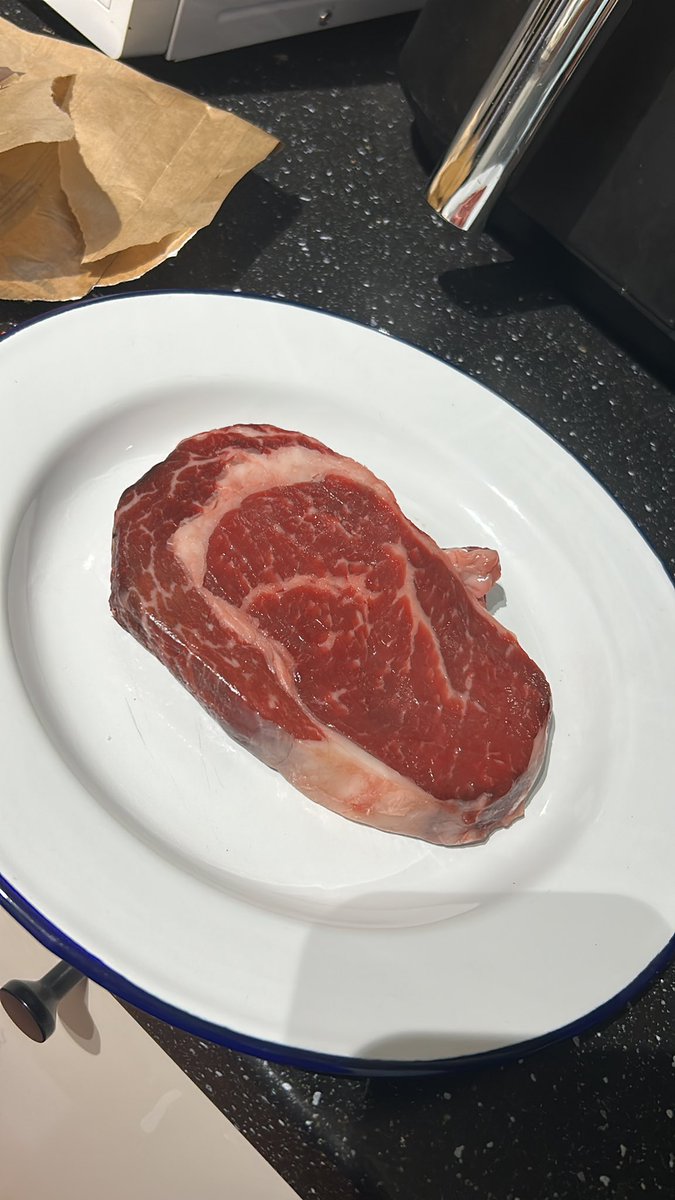 Can’t go wrong with a gorgeous cut of rib eye steak for tea tonight locally sourced of course! #backbritishfarming #biteintobritish