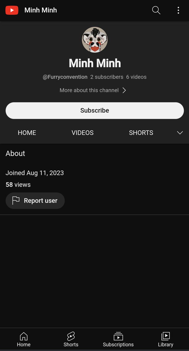 MintyFreshMinh's tweet photo. NOT COOL! This person is stealing my videos and CLAIMING that it's me 😓
Please report @ Furry convention on YouTube that would be appreciated! Thank you for your time 🙏

#Youtube #youtubereport #furry https://t.co/J2skIykILW