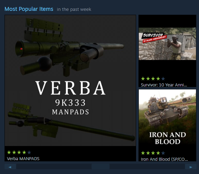 ffredyk's tweet photo. After first week of Survivor published to the workshop, it already made its way to the most popular featured list! I did not expect this to blow up this much this fast! 🔥✨ It makes my heart melt, thank you all! #arma
@ArmaPlatform
https://t.co/RDQQhYGM4f https://t.co/LdxfdcWmbH
