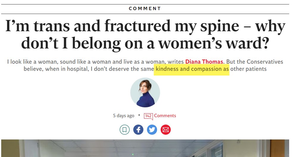 You will receive the same kindness and compassion on the men's ward. You're a man presenting one of hundreds of stereotypes of women. If you're mistreated by patients or staff, as a human being, or as a trans person, complain, like the rest of us. 

The same could happen when