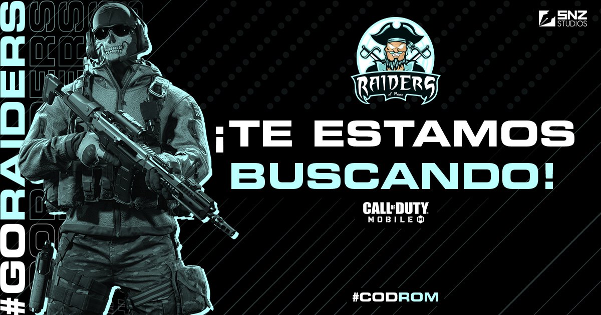 ¿Buscas clan?, ¡RAIDERS OF MOON ⚔️🏴‍☠️ te esta buscando!.

¡Te esperamos!, Para más información escribenos al DM ycon gusto te atenderemos.

#GoRaiders #ROM #CODM #esports #CODROM