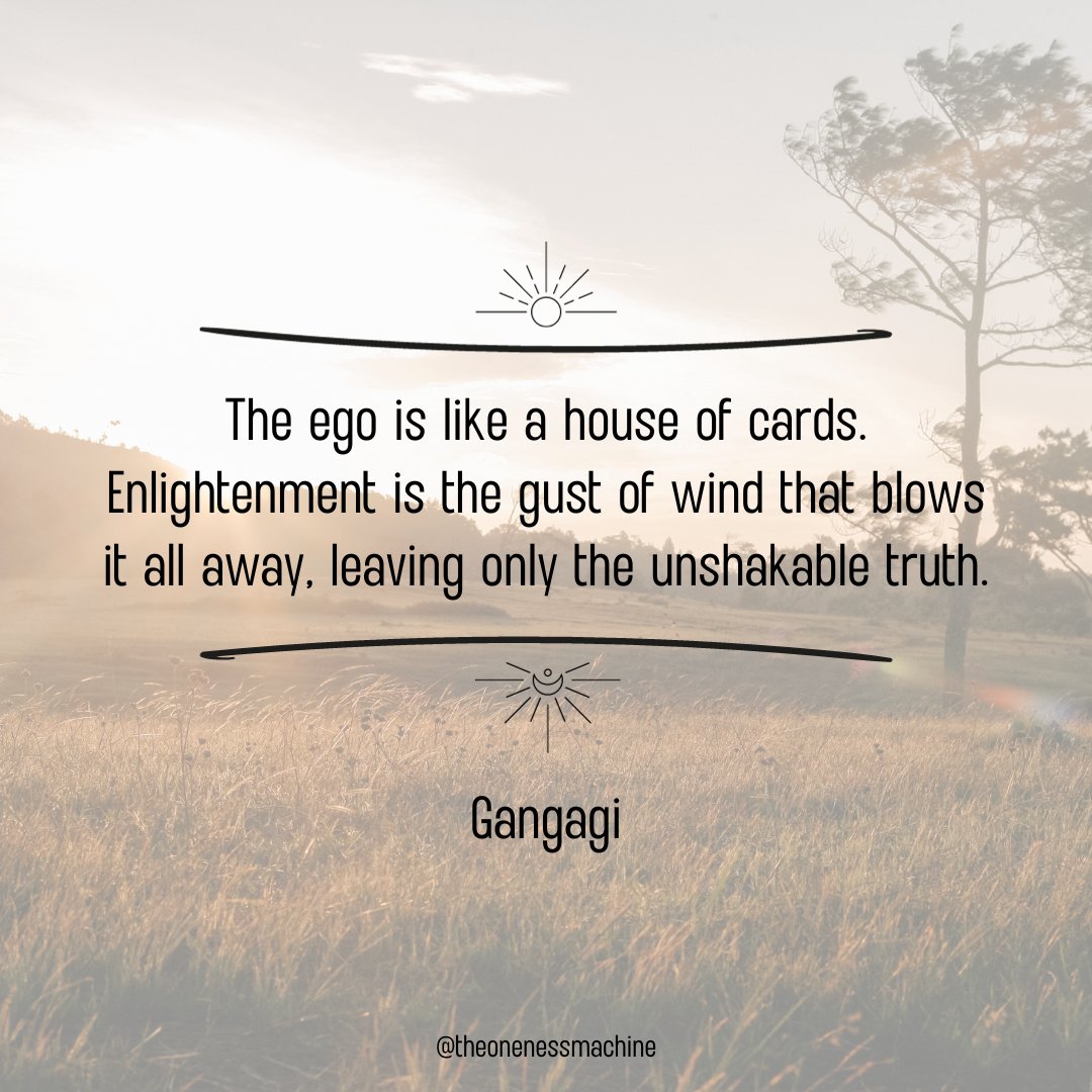 Open to the joy of recognizing that what's built out of falsehood, what is unreal, will eventually fade away. 🌪️🌄 

With light and love 💫
#Enlightenment #Awakening #Oneness #Spirituality