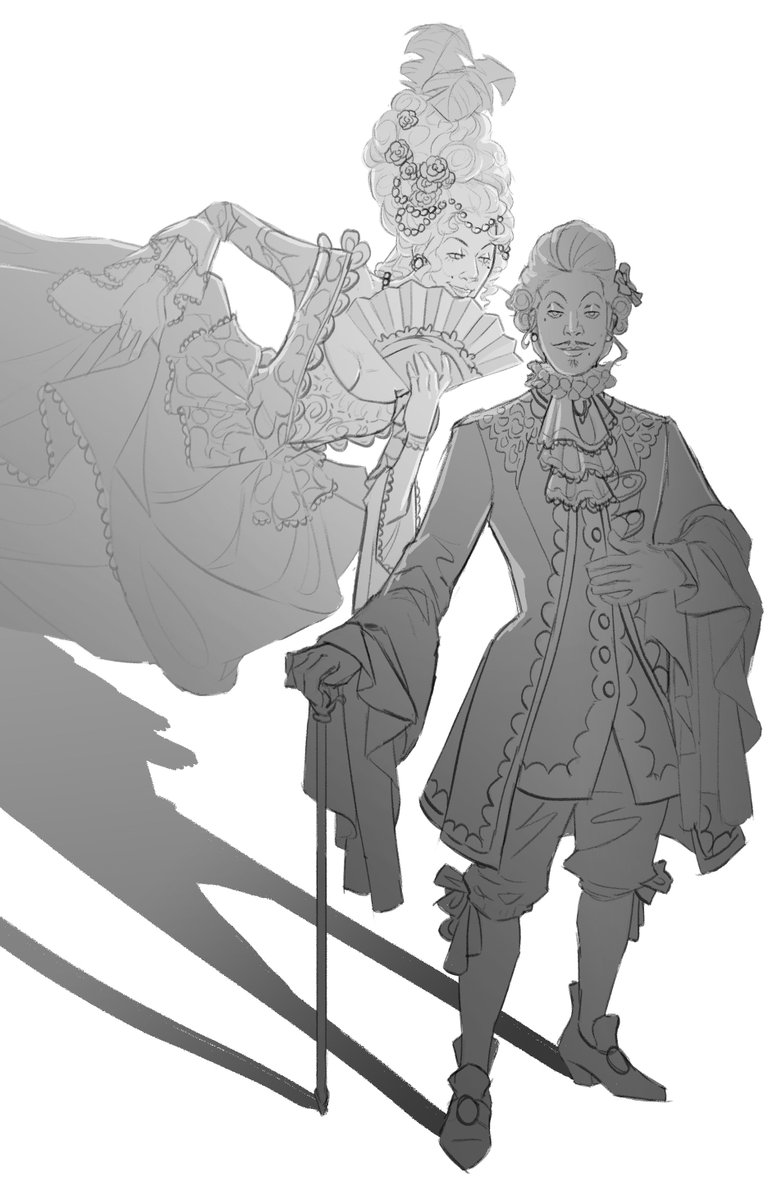 Jenevasart's tweet photo. A warlock and his patron https://t.co/rklG8NRkgd