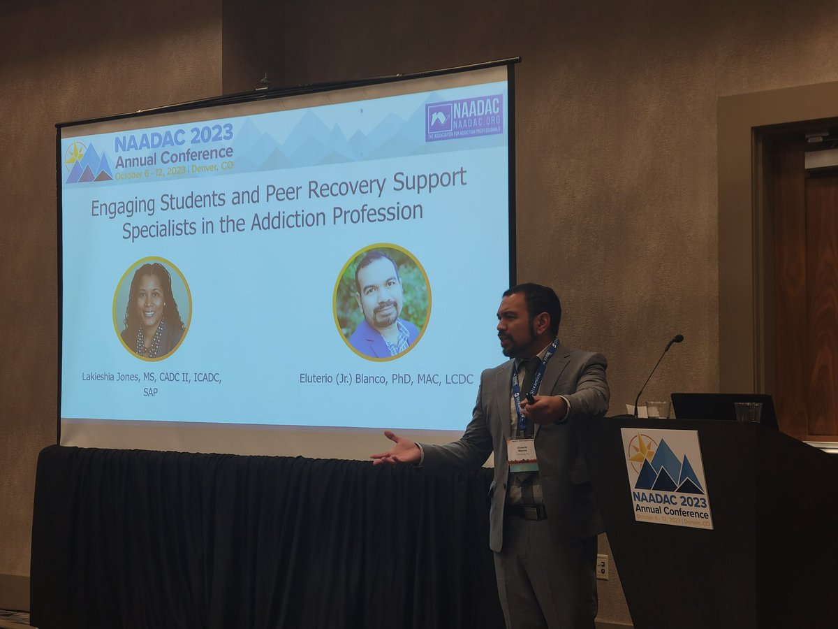BlancoPhd's tweet photo. Incredibly blessed and proud to be presenting at the national conference for addiction professionals in Denver, CO #NAADAC2023 https://t.co/ouiHqhMA6T