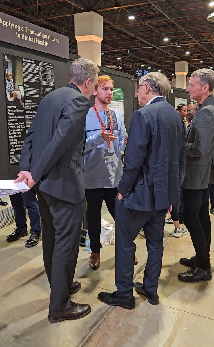 TrentonPhD's tweet photo. It was a true honor to present the results of the #Misame3 trial to @BillGates and @trevormundel on behalf of our team @ugent &amp; @IrssF. This poster represents 5 years of tireless work for literally hundreds of colleagues—all to improve maternal &amp; child health across the globe. 🌍 https://t.co/Mr3xAwbBCk