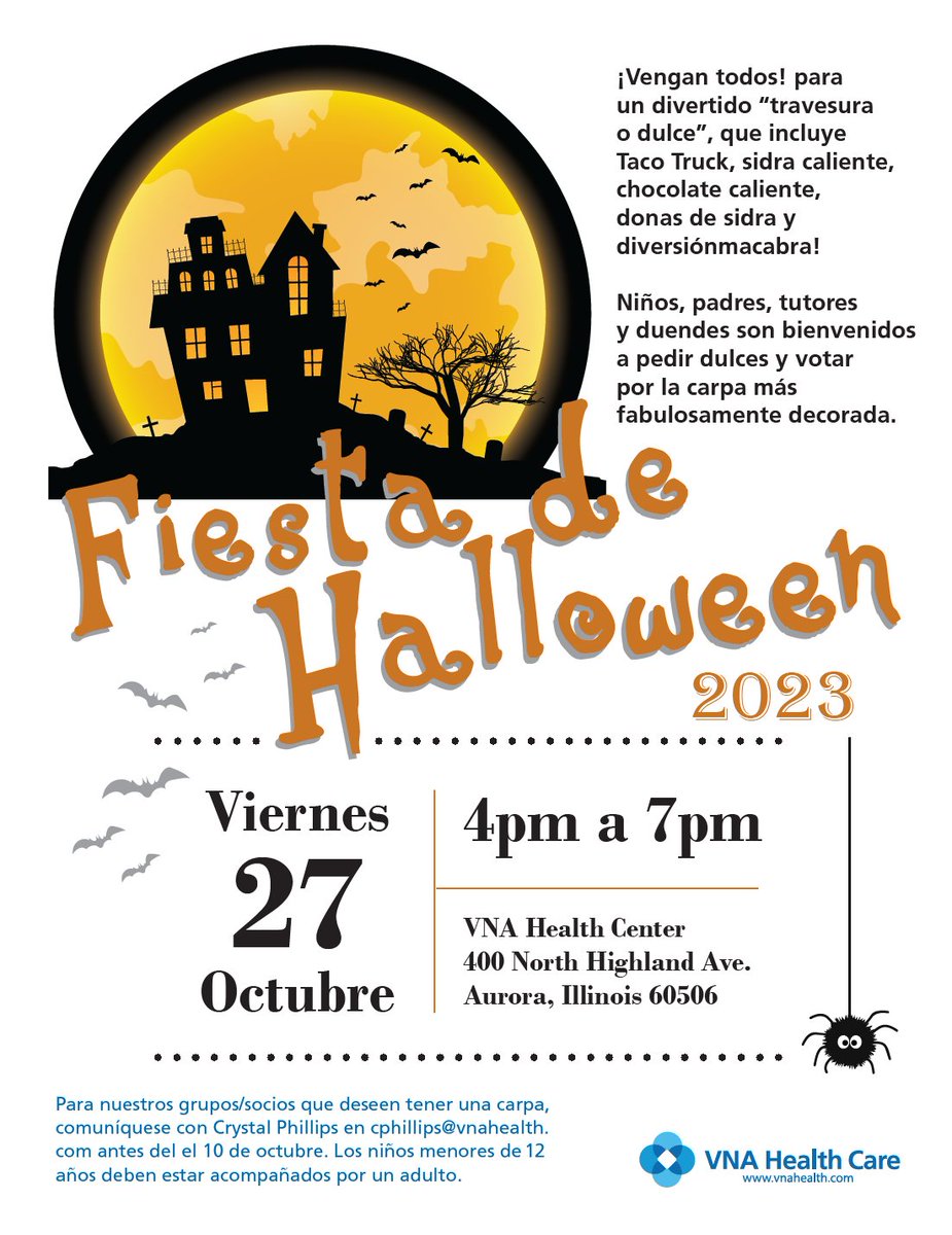tnpaurora's tweet photo. Spooky fun and resources! This event is free and open to the public. 🎃 @VNAHealthCare 

#auroraillinois #halloween #familyfun #comunidad #recursos https://t.co/xWlKLXJLs4
