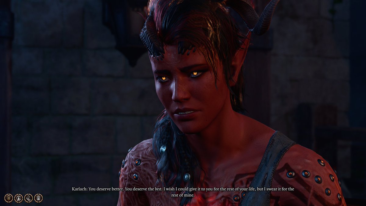 ghoulbrainz's tweet photo. "you deserve better. you deserve the best. i wish i could give it to you for the rest of your life, but i swear it for the rest of mine." this line karlach has for astarion after he mentions his trauma shattered me man https://t.co/A0xXg6bQNw