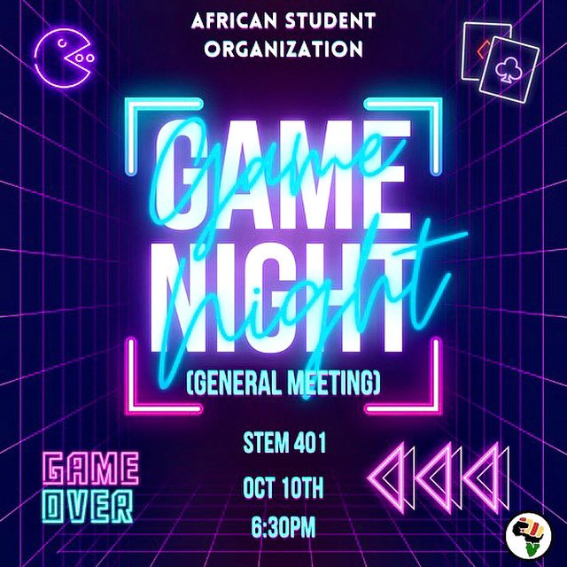 Game Night (General Meeting) 

Oct 10th 6:30PM STEM 401