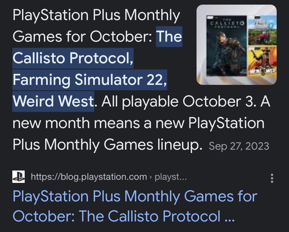 PlayStation Plus Monthly Games for October: The Callisto Protocol, Farming  Simulator 22, Weird West – PlayStation.Blog