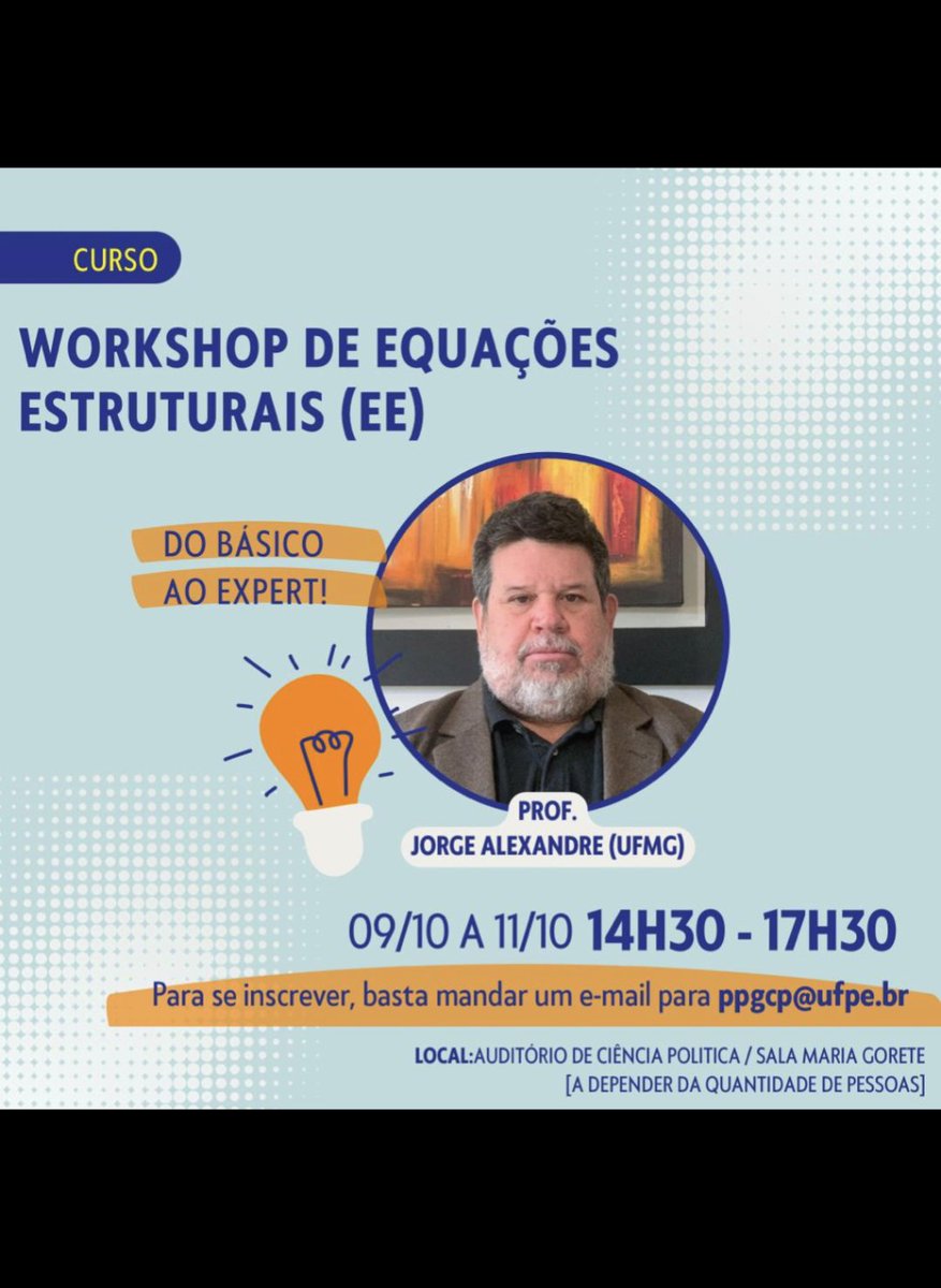 DalsonFigueired's tweet image. Foi Karl Pearson que disse que a estatística é a gramática da ciência. 

Amanhã no @politicaufpe você vai ter  a chance de aprender sobre modelos hierárquicos e equações estruturais tudo no mesmo dia ao mesmo tempo e free!

Te vejo por lá!

@ufpeoficial 
#datas