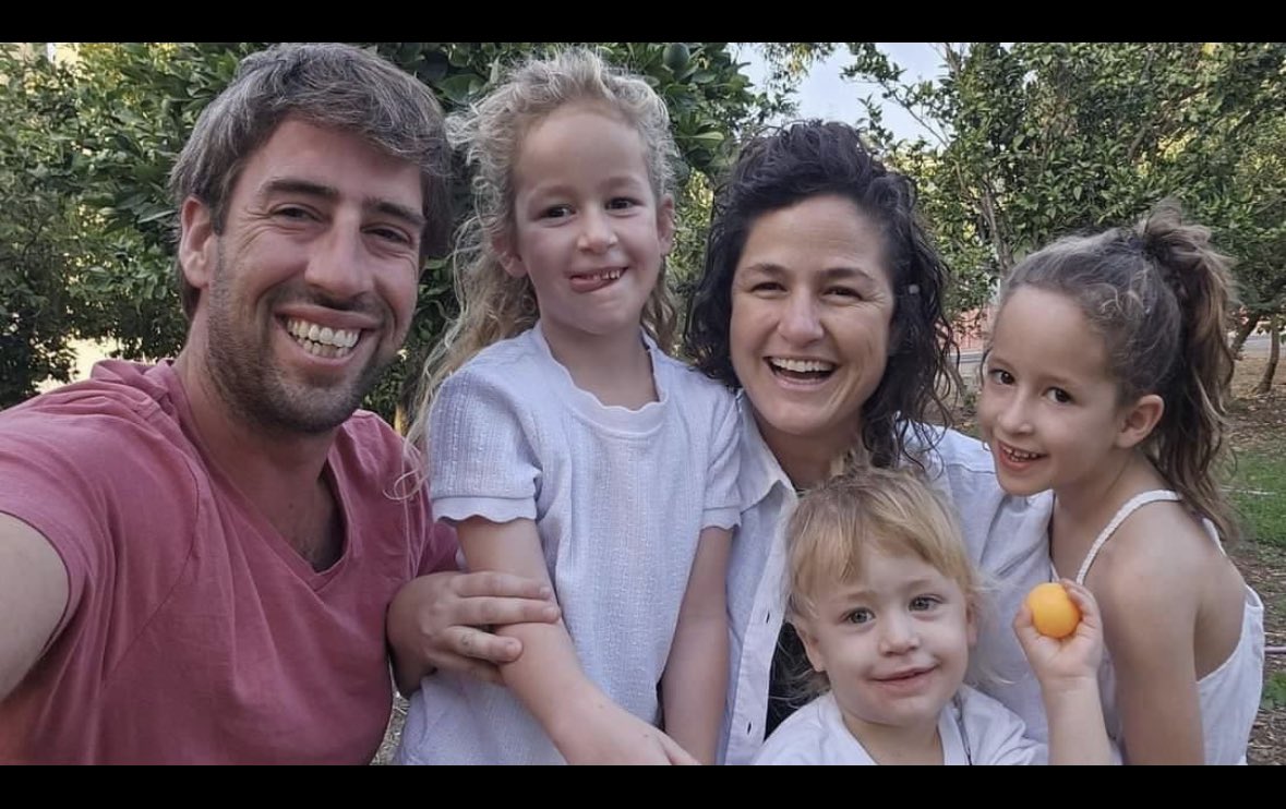 StavShaffir's tweet photo. We will never forget their faces. The beautiful Kedem family. Jonathan and Tamar, with their children Shahar, Arbel and Omer. 

All murdered in cold blood by Hamas terrorists, in their home in Nir Oz. 

An entire family is gone. And this is just one story, out of hundreds. This must stop.