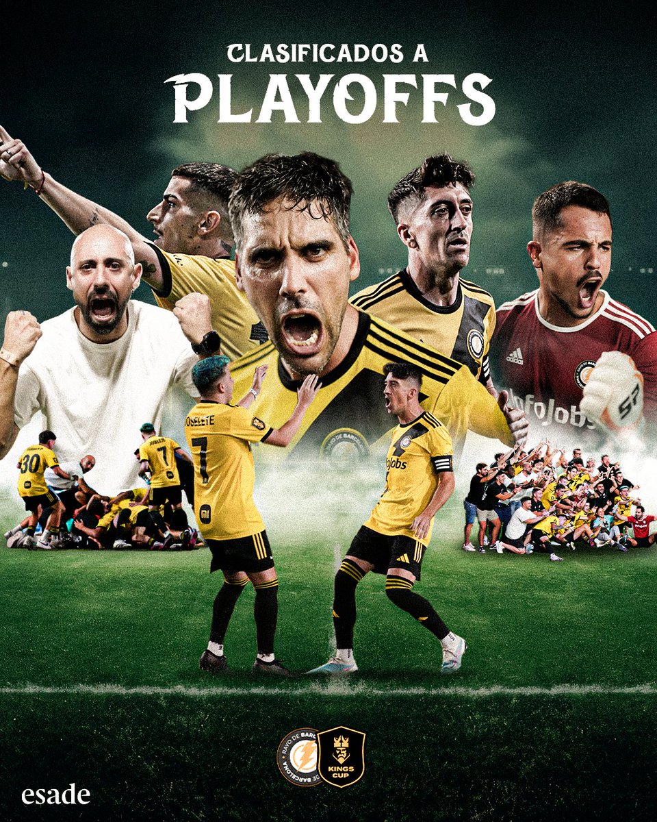 RayodeBarcelona's tweet photo. 💛 CLASIFICADOS PARA PLAYOFF.

⚡ Gracias a toda nuestra afición por confiar en nosotros, lo hicimos.

¡VAMOS RAYO! 💛🖤 #LosVillanos 🦹🏻‍♂️ https://t.co/vEILvOvDun