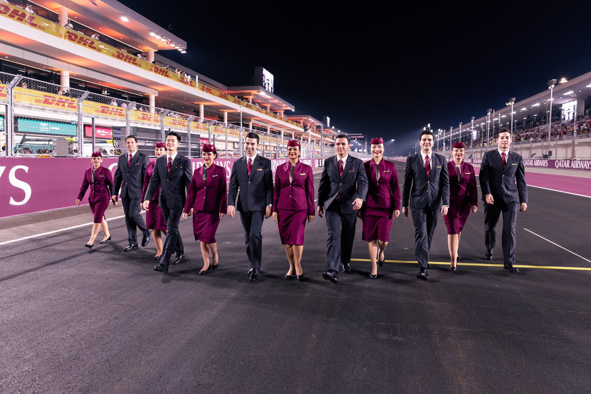 Spotted <a href="/F1/">Formula 1</a> today!⭐️✨⭐️
#QatarAirways cabin crew looking fabulous for race day!🏁🏎️

#QatarGP