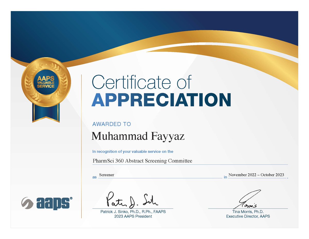 Muhammad Fayyaz, PharmD, PhD tweet media