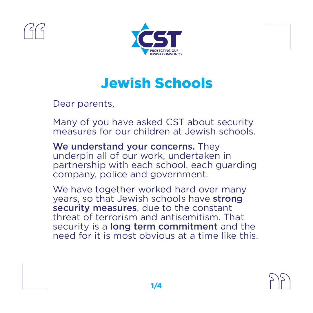 CST_UK's tweet photo. Jewish Schools. 

An update from CST. https://t.co/0X4OtStO4C