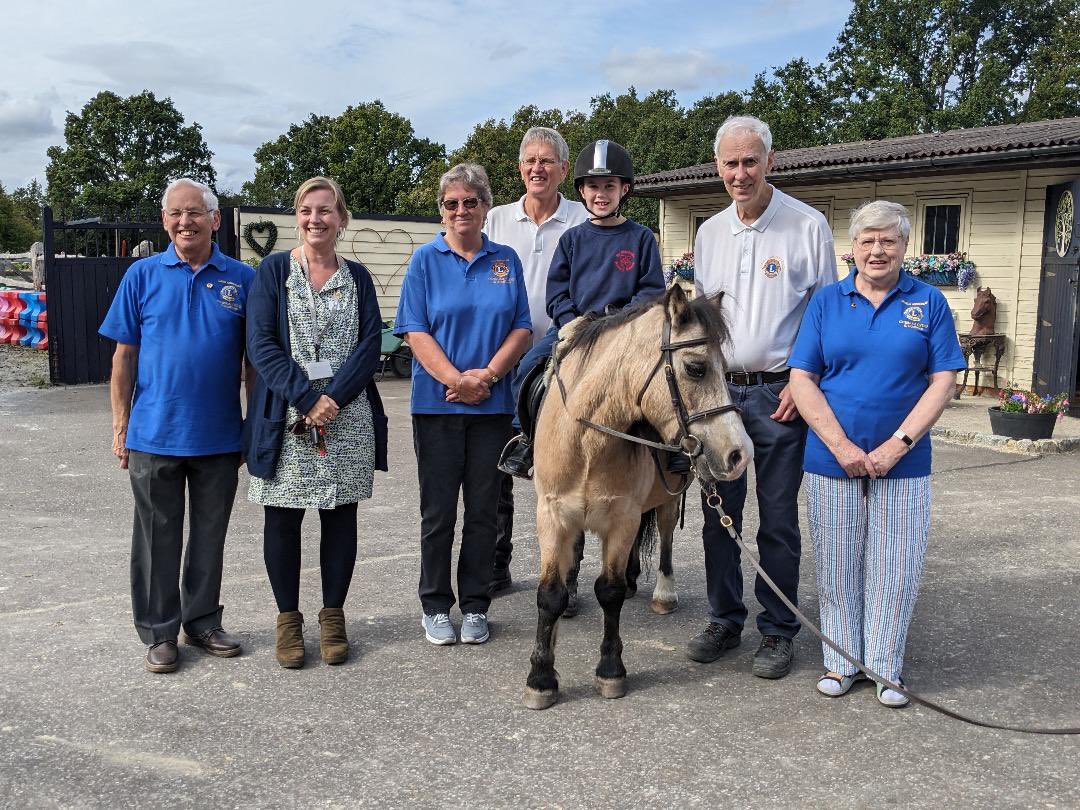 Lions from East Grinstead Club and COG's (Caterham, Oxted and Godstone Club) jointly fund a year's RDA sessions for children with disabilities