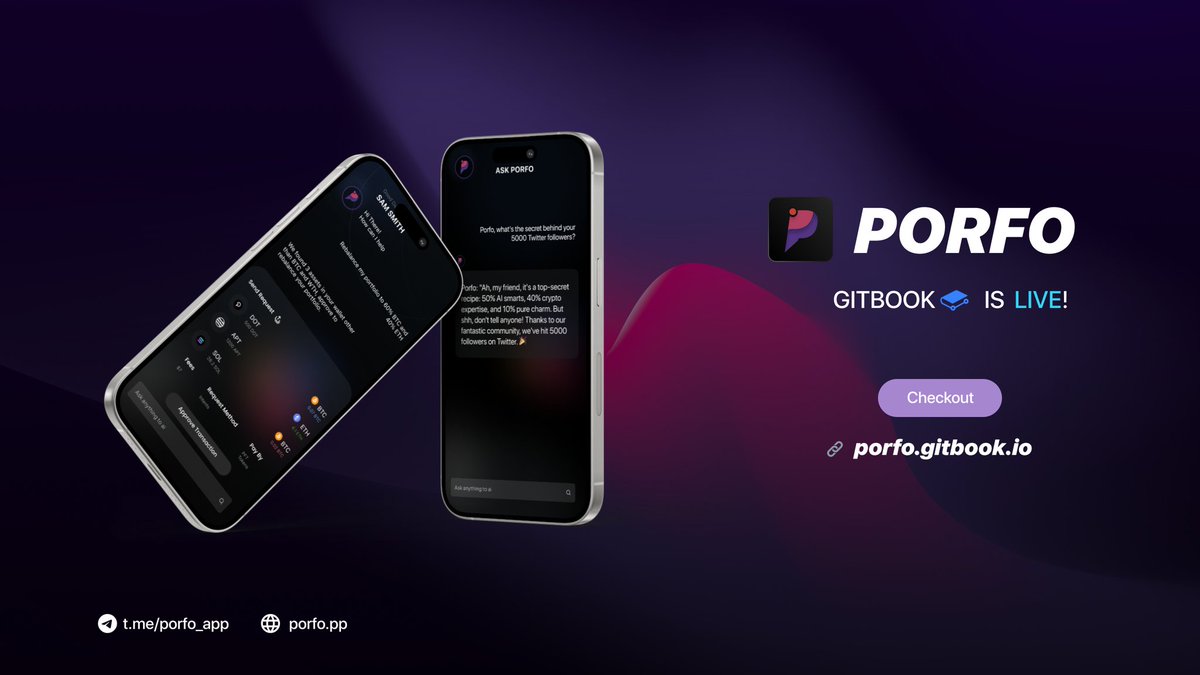 0xPorfo's tweet image. 📚 Our updated docs are LIVE! Explore around what we offer at porfo.app
👉 Check it out NOW: porfo.gitbook.io
#Porfo #gitbook