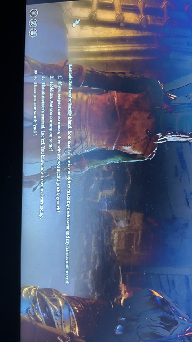 97cvpid's tweet image. not lae’zel rizzing me tf up i was not expecting this at all😭😭